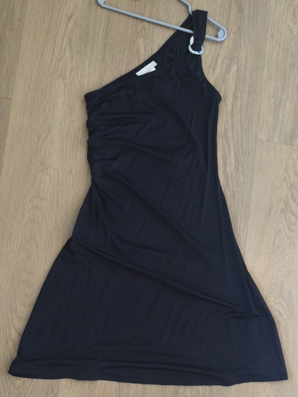 Michael Kors One-Shoulder Black Dress with Ring Detail_petite Small